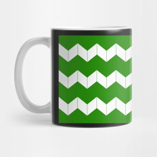 Abstract geometric pattern - zigzag - green and white. Mug